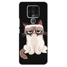 Чехол с принтом для TECNO Camon 16 (AlphaPrint) Модные коты (Грустный кот)