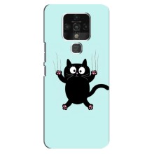 Чехол с принтом для TECNO Camon 16 (AlphaPrint) Модные коты (Падающий кот)