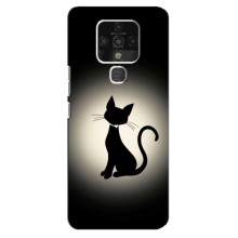 Чехол с принтом для TECNO Camon 16 (AlphaPrint) Модные коты (Силуэт котика)