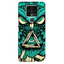 Чехол с птицами на TECNO Camon 16 (VPrint) (Сова с глазом)