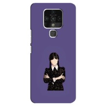 Чехлы Венсдей на TECNO Camon 16 Уэнсдей (AlphaPrint) (Уэнздей в черном)