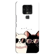 Чехол с рисунком кот на TECNO Camon 16 (Коты в очках)