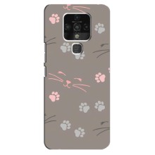 Чехол с рисунком кот на TECNO Camon 16 (Лапы и усы)