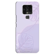 Чехол цветочный дизайн для TECNO Camon 16 – Монстера фиолетовая