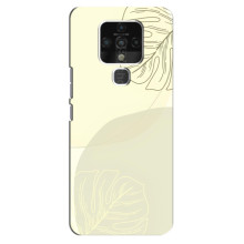 Чехол цветочный дизайн для TECNO Camon 16 – Зелёный фон