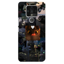 Чехол как приручить дракона на TECNO Camon 16 – Дракон коллаж