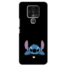 Чехол с принтом Стич на TECNO Camon 16 – Стич на черном