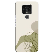 Силиконовый чехол с принтом в цветах на TECNO Camon 16 – Монстера зелёная