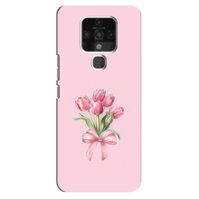 Чехол с розовым рисунком для TECNO Camon 16 (Букет цветов)