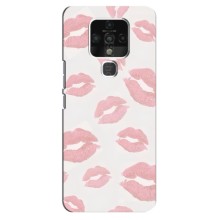 Чехол с розовым рисунком для TECNO Camon 16 (Розовые губы)
