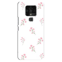 Чехол с розовым рисунком для TECNO Camon 16 (Розовые цветы)