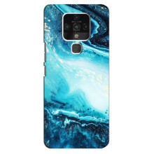 Мраморный чехол на TECNO Camon 16 (VPrint) (Голубой мрамор)
