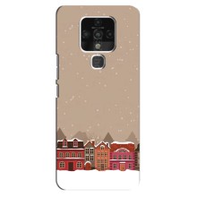 Новогодние, Праздничные Чехлы для TECNO Camon 16 - 2024 год (Зимний город)
