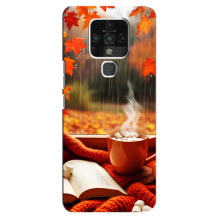 Чехол с уникальным дизайном «Осень с кофе» для TECNO Camon 16 – Кофе и дождь