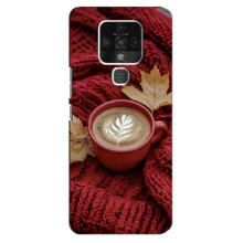 Чехол с уникальным дизайном «Осень с кофе» для TECNO Camon 16 – Кофе на пледе