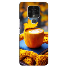 Чехол с уникальным дизайном «Осень с кофе» для TECNO Camon 16 – Кофе с жёлтым