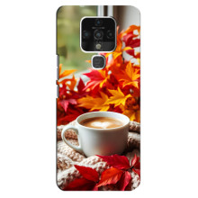 Чехол с уникальным дизайном «Осень с кофе» для TECNO Camon 16