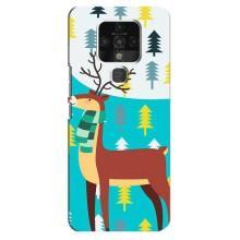 Силиконовый бампер с картинкой животных для TECNO Camon 16 (Олень с шарфом)