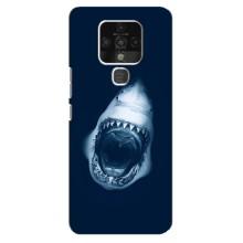 Силиконовый бампер с картинкой животных для TECNO Camon 16 (Пасть Акулы)