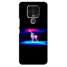Силиконовый бампер с картинкой животных для TECNO Camon 16 (Яркий олень)