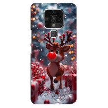 Яркий чехол для TECNO Camon 16 с Зимними Оленятами – Олень среди подарков