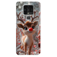 Яркий чехол для TECNO Camon 16 с Зимними Оленятами