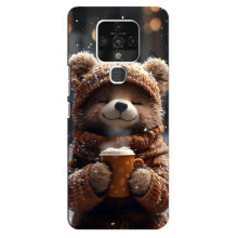 Печатный чехол «Зверята с кофе» для TECNO Camon 16 – Мишка с кофе