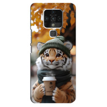Печатный чехол «Зверята с кофе» для TECNO Camon 16 – Тигр с кофе
