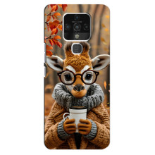 Печатный чехол «Зверята с кофе» для TECNO Camon 16 – Жираф с кофе