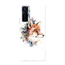 Чохли з картинкою Лисичка для TECNO Camon 17 Pro (VPrint) (Лиса в квітах)