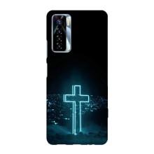 Християнські Чохли для TECNO Camon 17 Pro (AlphaPrint) (Хрест і місто)