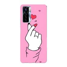 Чехол с принтом для TECNO Camon 17 Pro (AlphaPrint - Знак сердечка)