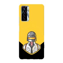Чеjхол PUBG для ТЕКНО Камон 17 Про (AlphaPrint) (Пабг в шоломі)