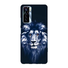Чохол з картинкою ЛЕВ для TECNO Camon 17 Pro (VPrint) (Синій Лев)