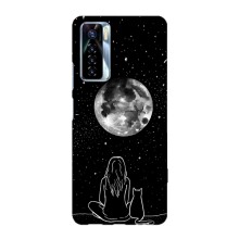 Чохол з малюнком кіт на TECNO Camon 17 Pro (Дівчина з котом)