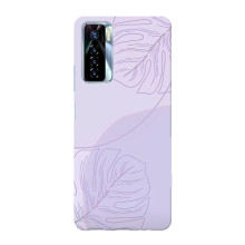 Чехол цветочный дизайн для TECNO Camon 17 Pro – Монстера фиолетовая