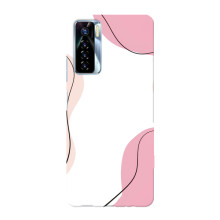 Чехол цветочный дизайн для TECNO Camon 17 Pro – Розовый фон