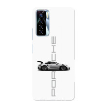 Чохол з авто Порше для TECNO Camon 17 Pro – білий порше
