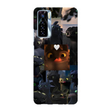 Чехол как приручить дракона на TECNO Camon 17 Pro – Дракон коллаж