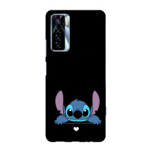 Чехол с принтом Стич на TECNO Camon 17 Pro (Стич на черном)