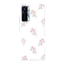 Чохол з розовим принтом для TECNO Camon 17 Pro (Рожеві квіти)