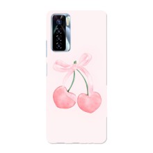 Чохол з розовим принтом для TECNO Camon 17 Pro (Рожеві вишні)