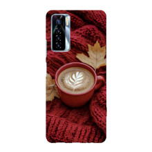 Чехол с уникальным дизайном «Осень с кофе» для TECNO Camon 17 Pro – Кофе на пледе