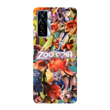 Силиконовый чехол с принтом Зоотрополіс для TECNO Camon 17 Pro – Коллаж героев