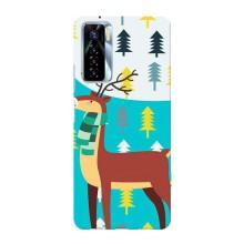 Силиконовый бампер с картинкой животных для TECNO Camon 17 Pro (Олень с шарфом)