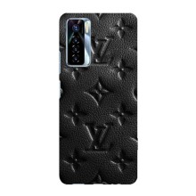 Текстурный Чехол Louis Vuitton для Техно Камон 17 про (Черный ЛВ)