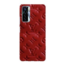 Текстурный Чехол Louis Vuitton для Техно Камон 17 про (Красный ЛВ)