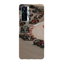 Чехол с прнтом Формула 1 на TECNO Camon 17 Pro – Боліди на трасі