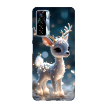 Яркий чехол для TECNO Camon 17 Pro с Зимними Оленятами – Блистающий оленёнок
