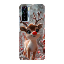 Яркий чехол для TECNO Camon 17 Pro с Зимними Оленятами